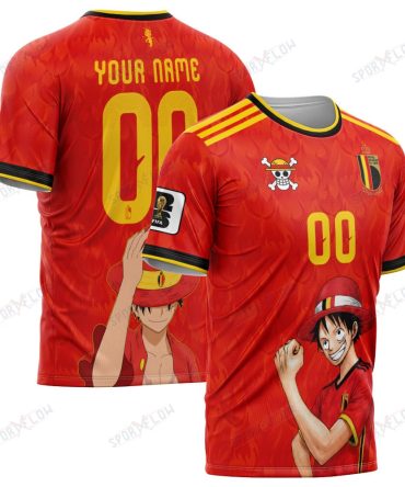 Belgium X Op Straw Hat Red Devils Captain World Cup 2026 All Over Print Jersey Shirt Hoodie