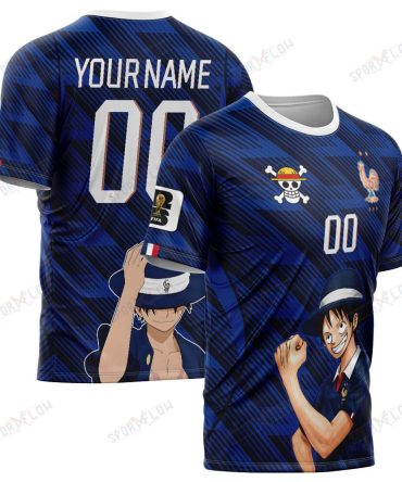 France X Op Straw Hat Bleu Captain World Cup 2026 All Over Print Jersey Shirt Hoodie