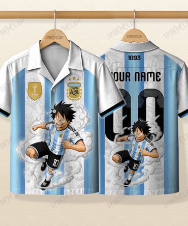 World Cup 2026 Argetina X Op Luffy Awakening Tango Smoke Hawaiian Shirt