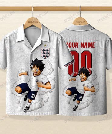World Cup 2026 England X Op Luffy Awakening Tango Smoke Hawaiian Shirt