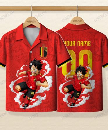 World Cup 2026 Belgium X Op Luffy Awakening Tango Smoke Hawaiian Shirt