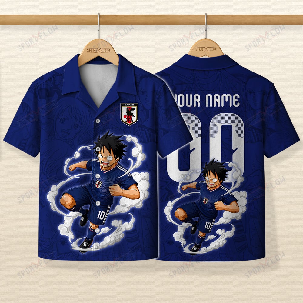 World Cup 2026 Japan X Op Luffy Awakening Tango Smoke Hawaiian Shirt