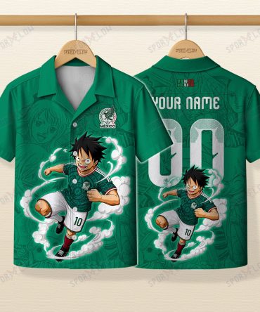 World Cup 2026 Mexico X Op Luffy Awakening Tango Smoke Hawaiian Shirt