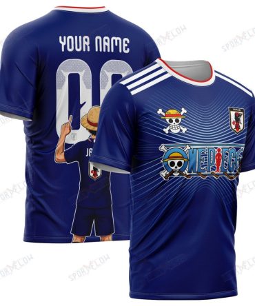 Japan X Op Straw Hat Samurai Blue Era World Cup 2026 All Over Print Jersey Shirt Hoodie