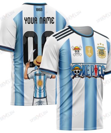 Argentina X Op Straw Hat Albiceleste Era World Cup 2026 All Over Print Jersey Shirt Hoodie