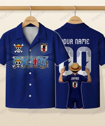 Japan X Op Straw Hat Samurai Blue Era World Cup 2026 Hawaiian Shirt