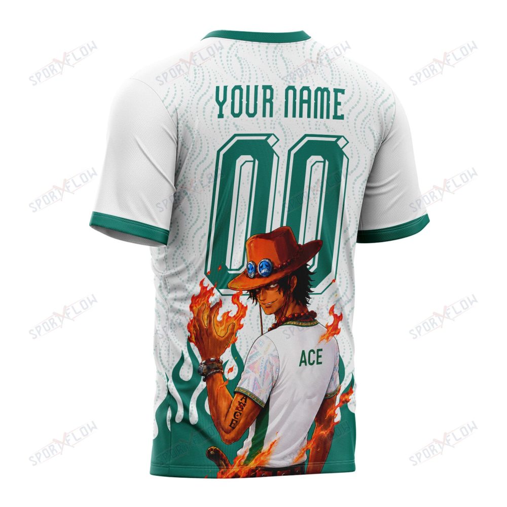 World Cup 2026 Senegal X Op Portgas D. Ace Fire Graphic All Over Print Jersey Shirt Hoodie - Image 3