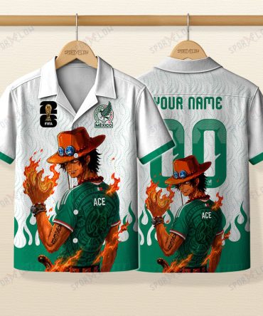 World Cup 2026 Mexico X Op Portgas D. Ace Fire Graphic Hawaiian Shirt