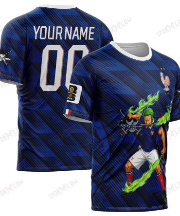 World Cup 2026 France X Op Zoro Sword Haki Attack All Over Print Jersey Shirt Hoodie