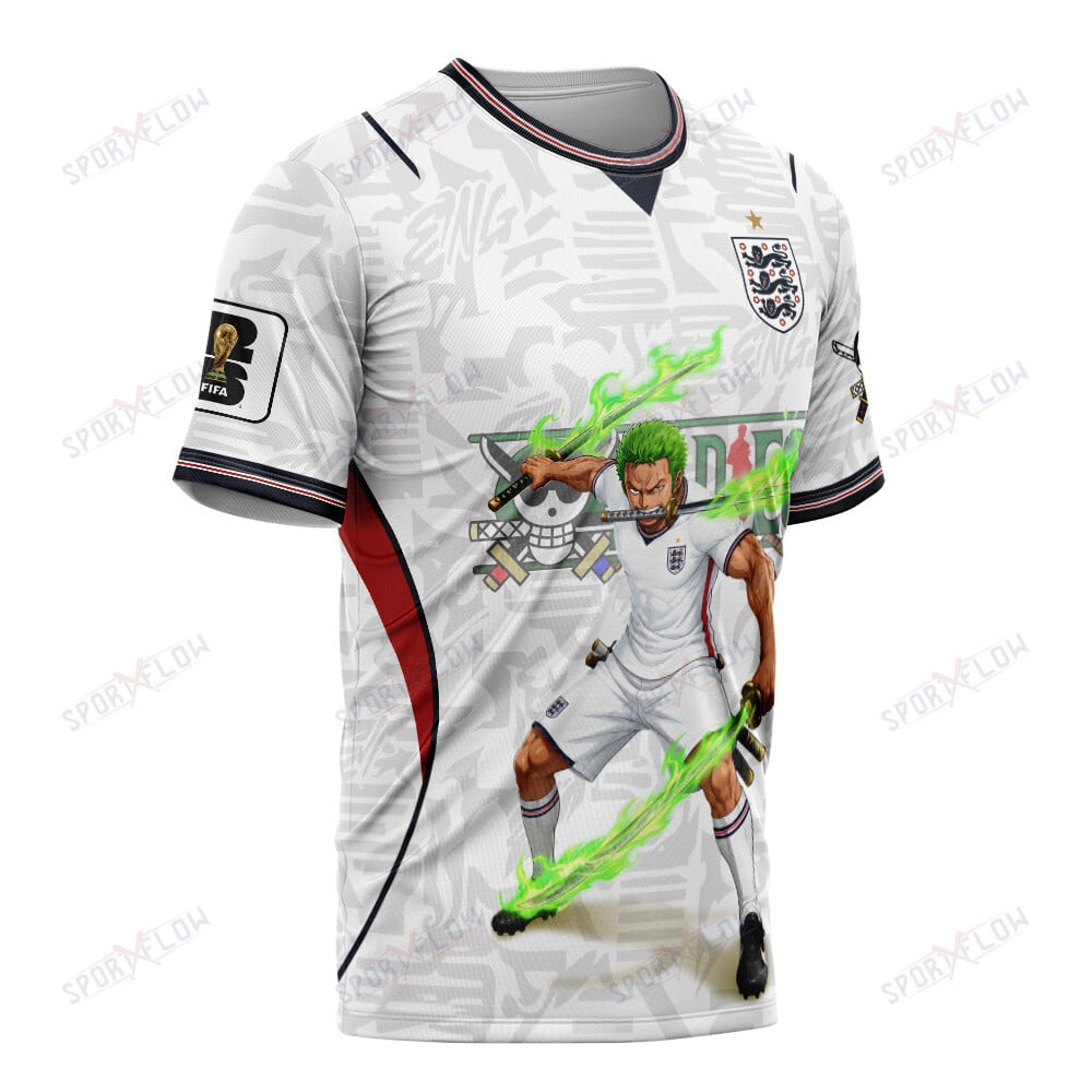 World Cup 2026 England X Op Zoro Sword Haki Attack All Over Print Jersey Shirt Hoodie - Image 2