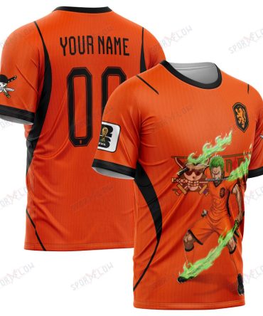 World Cup 2026 Netherlands X Op Zoro Sword Haki Attack All Over Print Jersey Shirt Hoodie