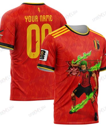 World Cup 2026 Belgium X Op Zoro Sword Haki Attack All Over Print Jersey Shirt Hoodie