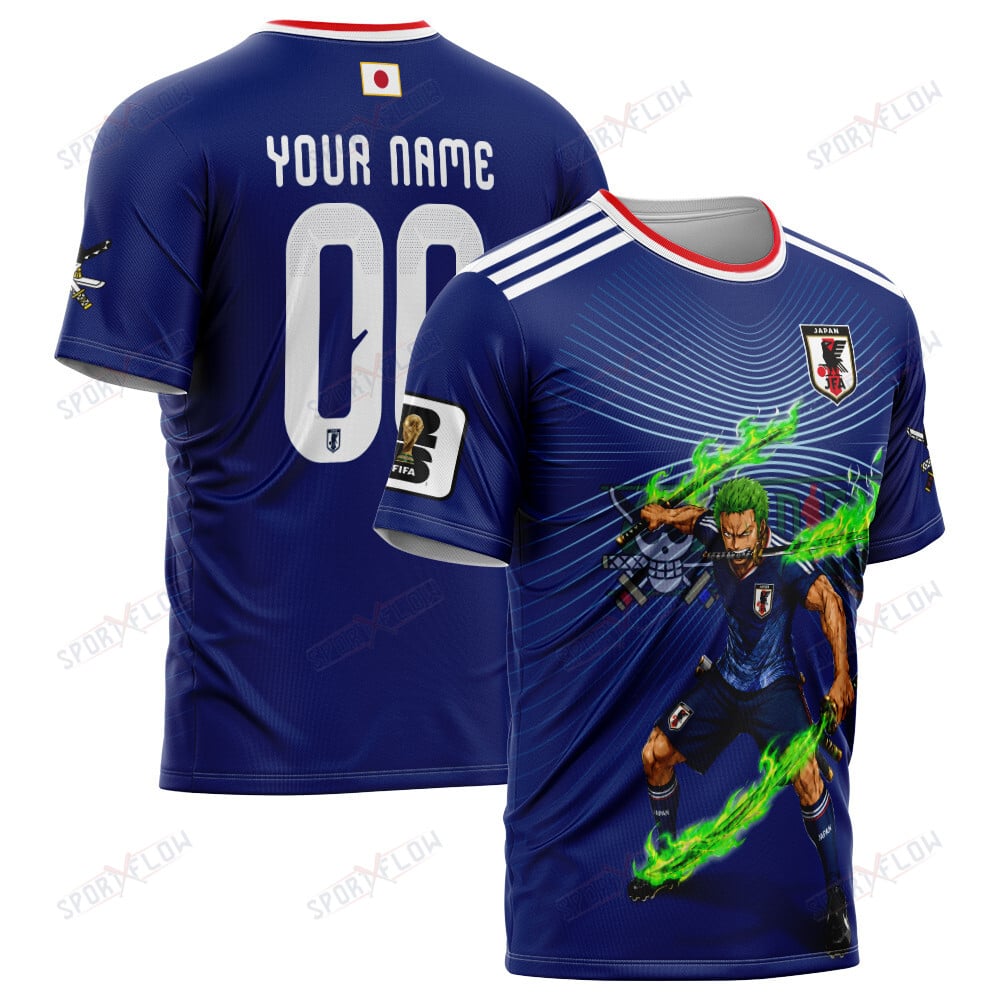 World Cup 2026 Japan X Op Zoro Sword Haki Attack All Over Print Jersey Shirt Hoodie