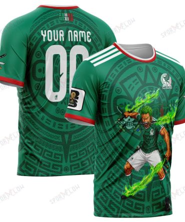 World Cup 2026 Mexico X Op Zoro Sword Haki Attack All Over Print Jersey Shirt Hoodie