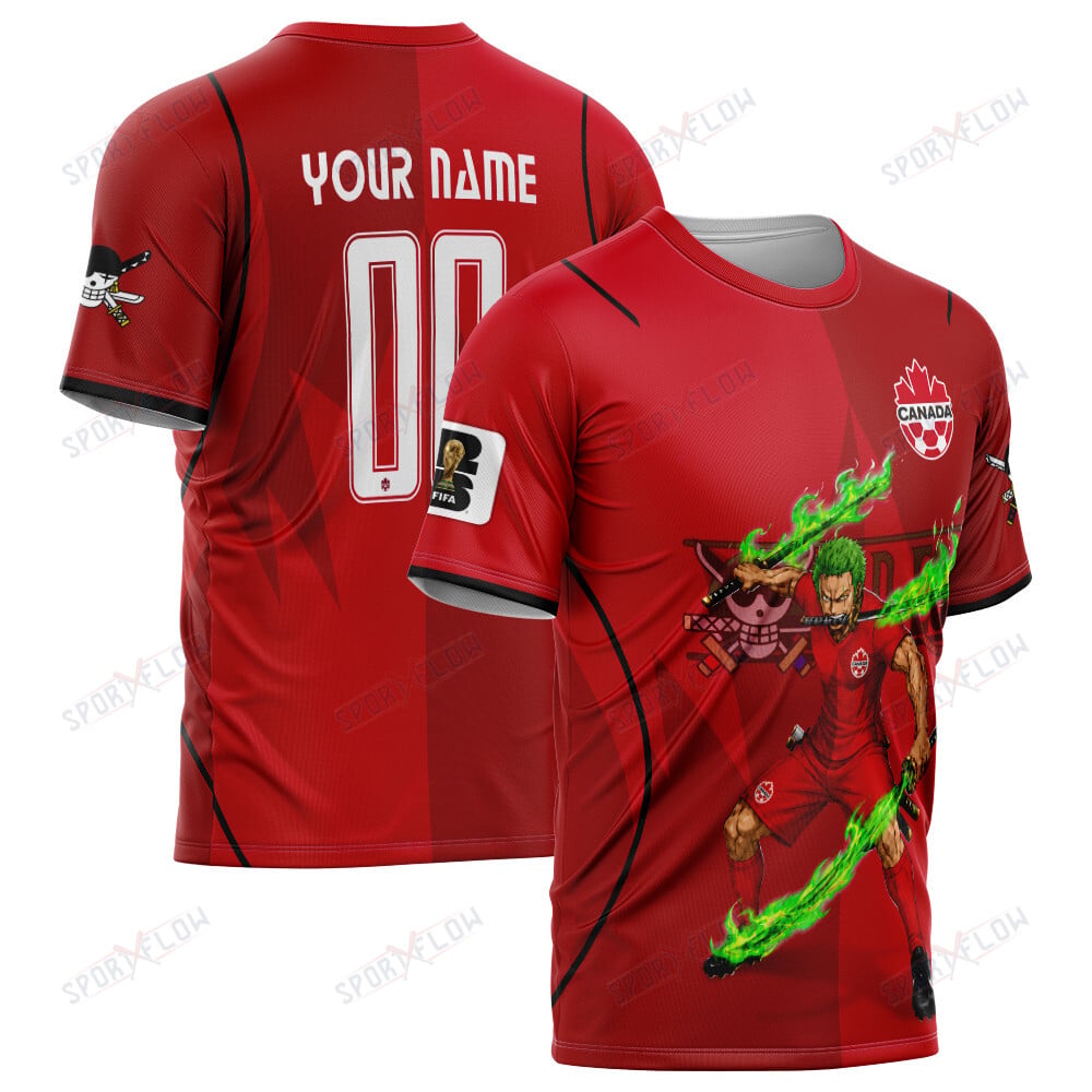 World Cup 2026 Canada X Op Zoro Sword Haki Attack All Over Print Jersey Shirt Hoodie