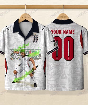 World Cup 2026 England X Op Zoro Sword Haki Attack Hawaiian Shirt