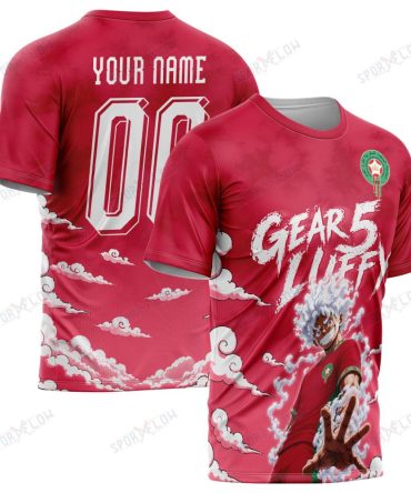 World Cup 2026 Morocco X Op Luffy Gear 5 Sun God All Over Print Jersey