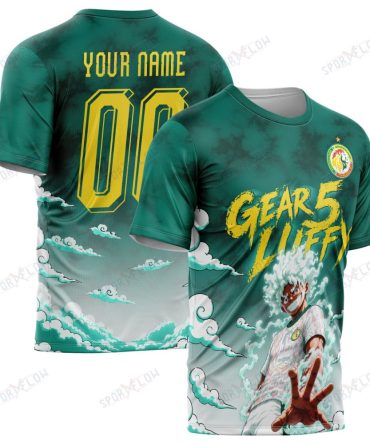 World Cup 2026 Senegal X Op Luffy Gear 5 Sun God All Over Print Jersey Shirt Hoodie