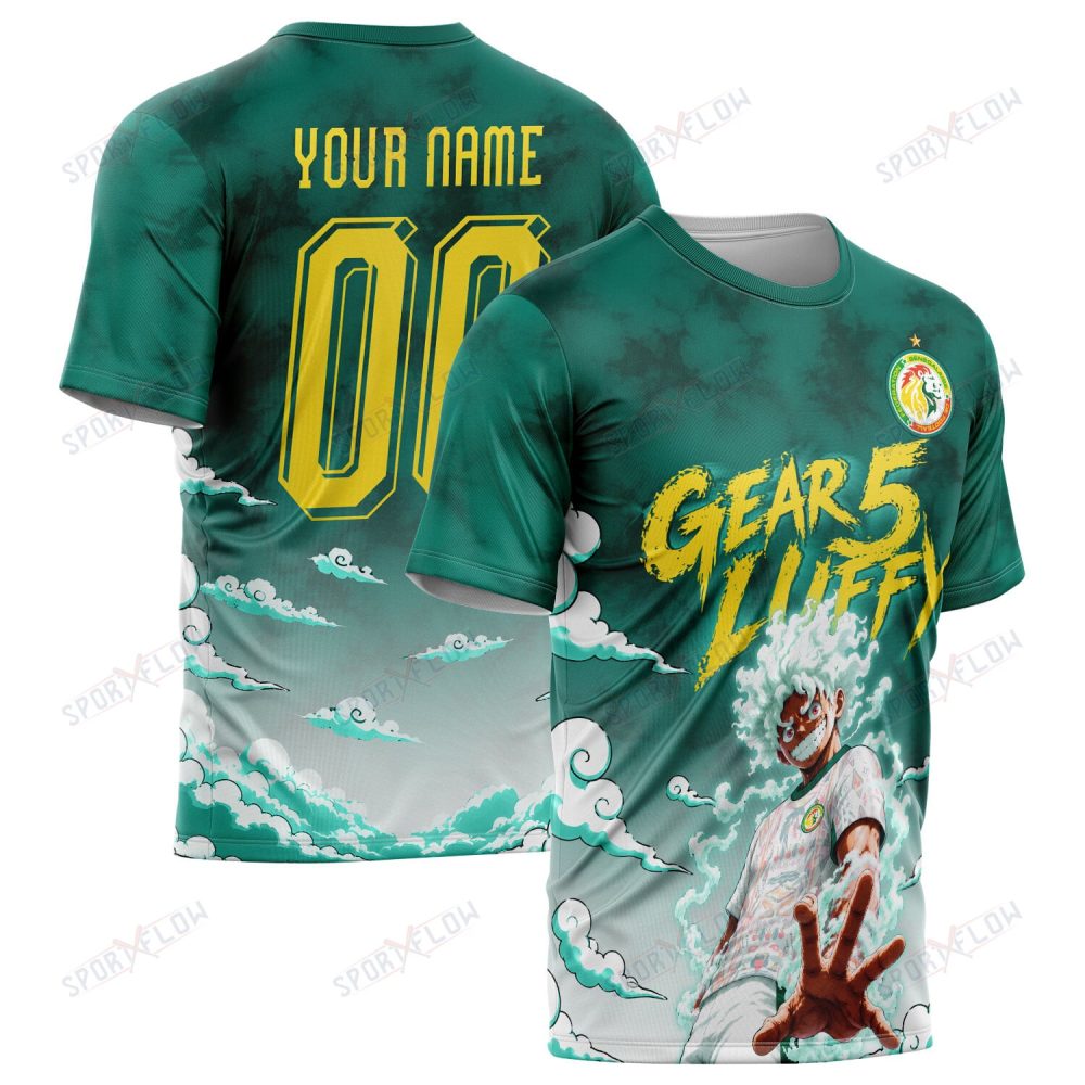 World Cup 2026 Senegal X Op Luffy Gear 5 Sun God All Over Print Jersey Shirt Hoodie
