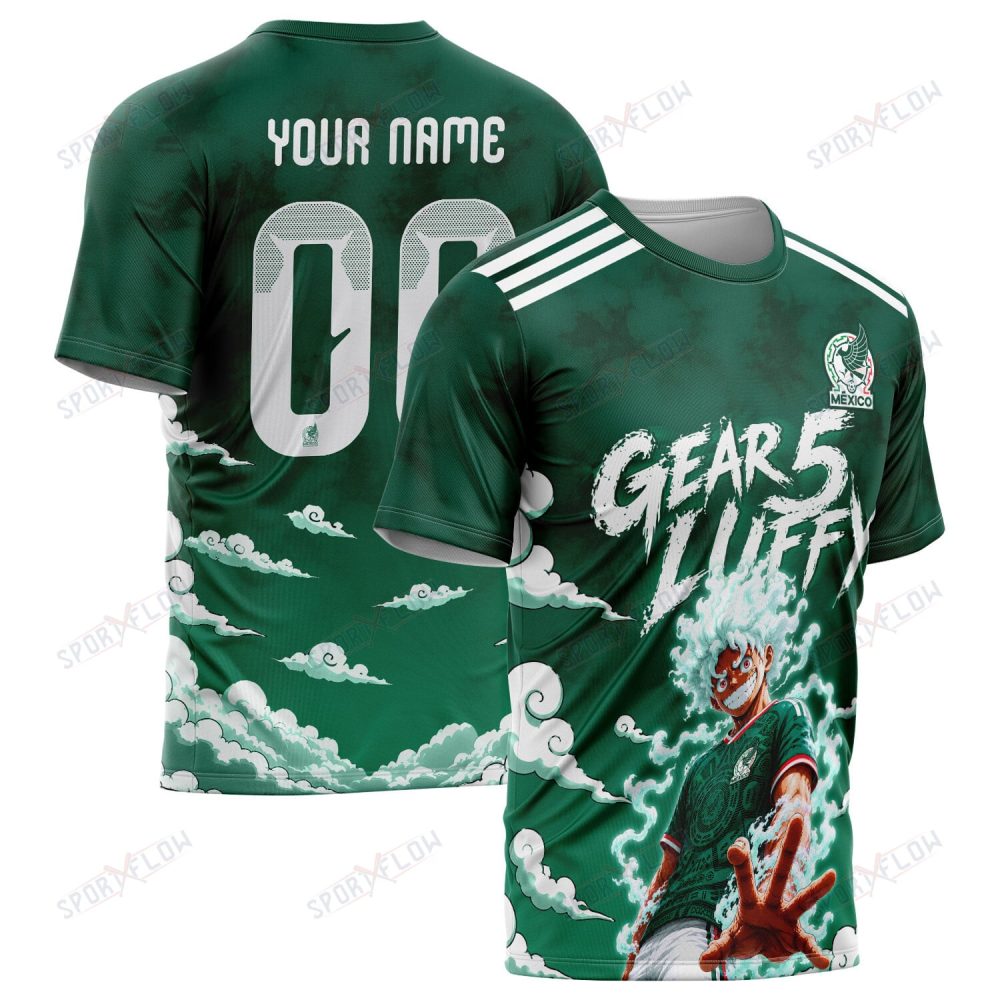 World Cup 2026 Mexico X Op Luffy Gear 5 Sun God All Over Print Jersey Shirt Hoodie