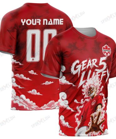 World Cup 2026 Canada X Op Luffy Gear 5 Sun God All Over Print Jersey Shirt Hoodie
