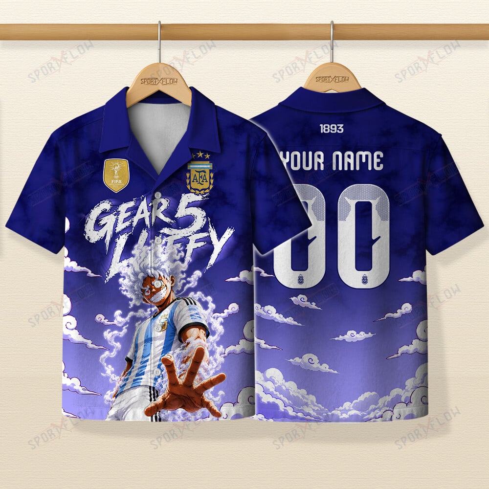 World Cup 2026 Argentina X Op Luffy Gear 5 Sun God Hawaiian Shirt
