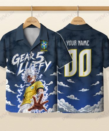 World Cup 2026 Brazil X Op Luffy Gear 5 Sun God Hawaiian Shirt