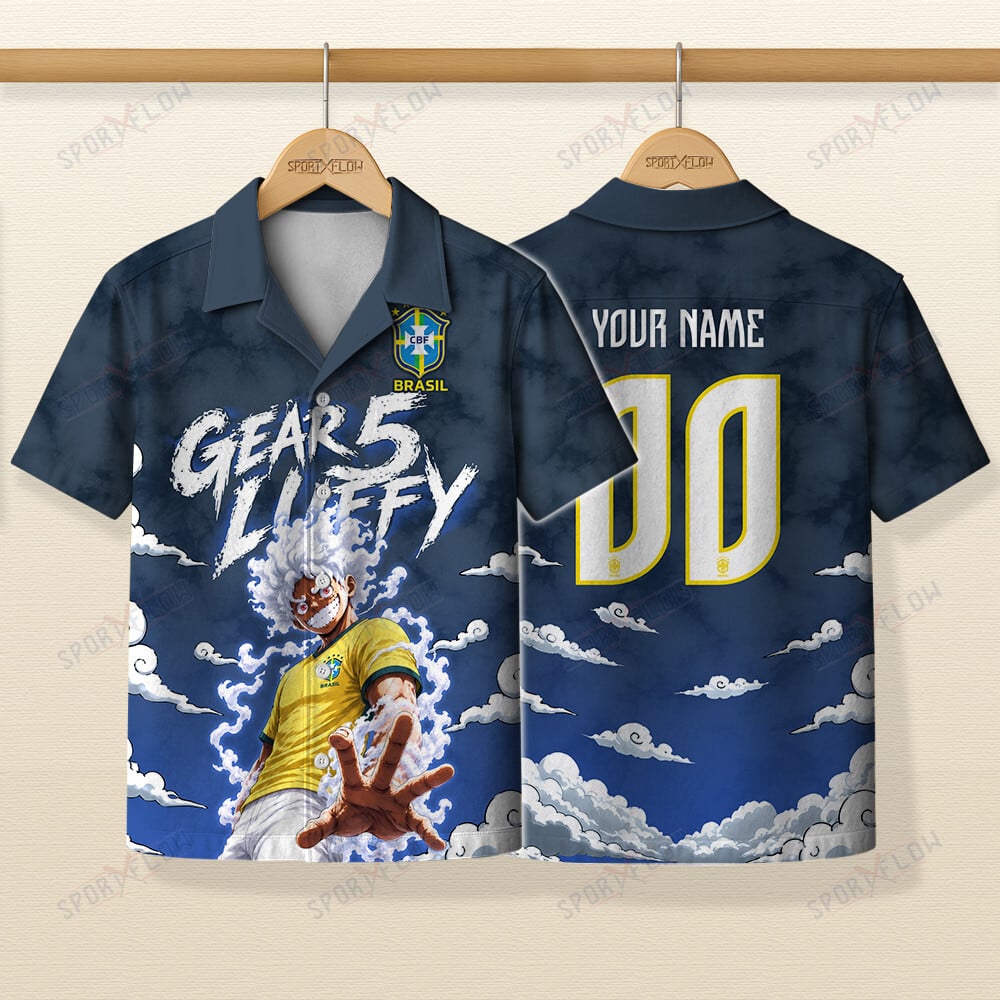 World Cup 2026 Brazil X Op Luffy Gear 5 Sun God Hawaiian Shirt