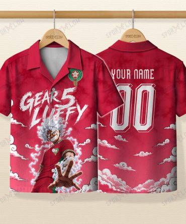 World Cup 2026 Morocco X Op Luffy Gear 5 Sun God Hawaiian Shirt