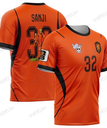World Cup 2026 Netherlands X Op Sanji Fire Kick All Over Print Jersey Shirt Hoodie