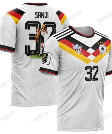 World Cup 2026 Germany X Op Sanji Fire Kick All Over Print Jersey Shirt Hoodie