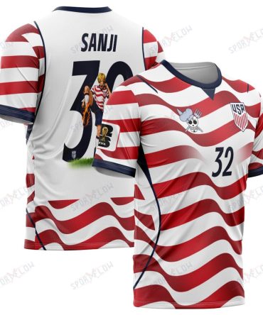 World Cup 2026 Usa X Op Sanji Fire Kick All Over Print Jersey Shirt Hoodie