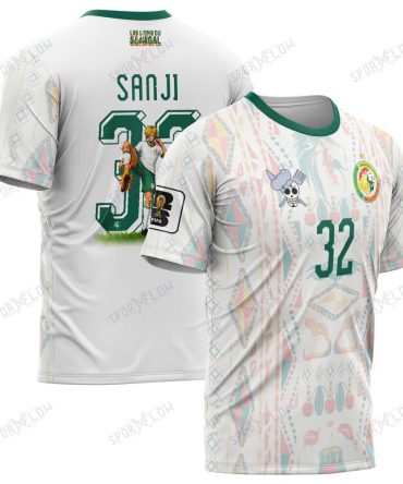 World Cup 2026 Senegal X Op Sanji Fire Kick All Over Print Jersey Shirt Hoodie