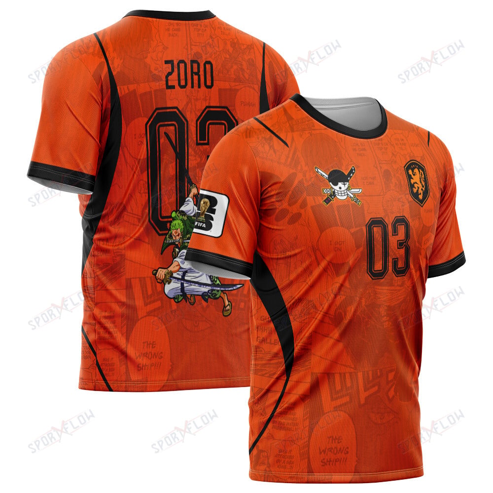 World Cup 2026 Netherlands X Op Zoro Demon Slash All Over Print Jersey Shirt Hoodie