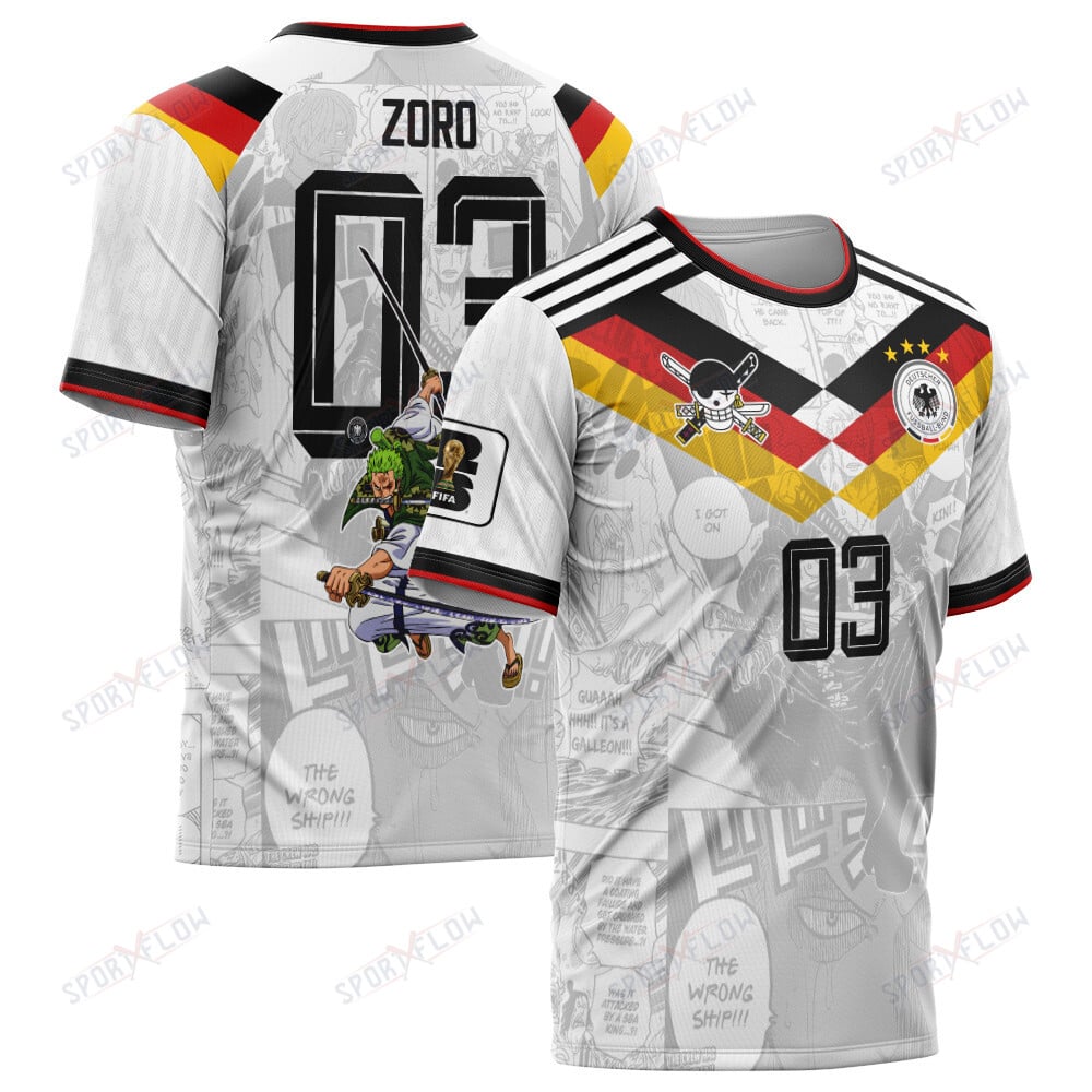 World Cup 2026 Germany X Op Zoro Demon Slash All Over Print Jersey Shirt Hoodie