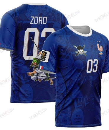 World Cup 2026 France X Op Zoro Demon Slash All Over Print Jersey Shirt Hoodie