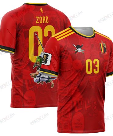 World Cup 2026 Belgium X Op Zoro Demon Slash All Over Print Jersey Shirt Hoodie