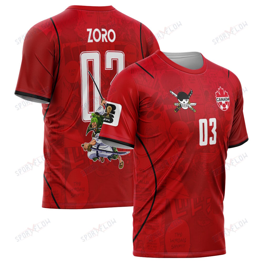 World Cup 2026 Canada X Op Zoro Demon Slash All Over Print Jersey Shirt Hoodie