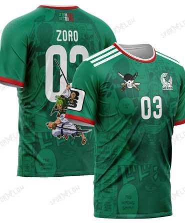 World Cup 2026 Mexico X Op Zoro Demon Slash All Over Print Jersey Shirt Hoodie