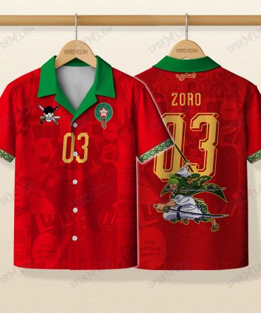 World Cup 2026 Morocco X Op Zoro Demon Slash Comic Hawaiian Shirt