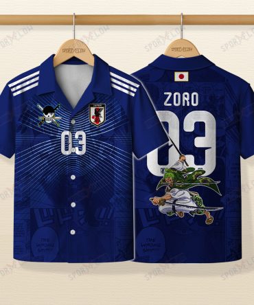 World Cup 2026 Japan X Op Zoro Demon Slash Comic Hawaiian Shirt