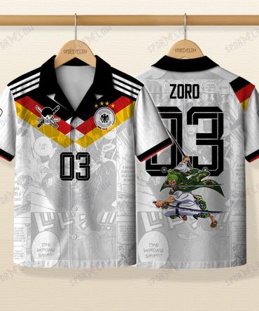 World Cup 2026 Germany X Op Zoro Demon Slash Comic Hawaiian Shirt