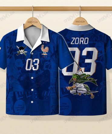 World Cup 2026 France X Op Zoro Demon Slash Comic Hawaiian Shirt