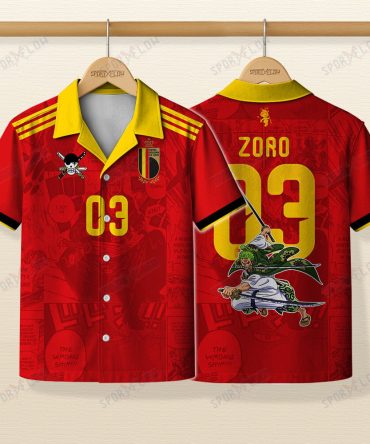 World Cup 2026 Belgium X Op Zoro Demon Slash Comic Hawaiian Shirt