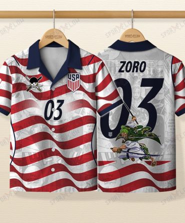 World Cup 2026 Usa X Op Zoro Demon Slash Comic Hawaiian Shirt