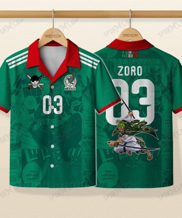 World Cup 2026 Mexico X Op Zoro Demon Slash Comic Hawaiian Shirt