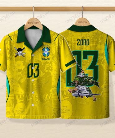 World Cup 2026 Brazil X Op Zoro Demon Slash Comic Hawaiian Shirt