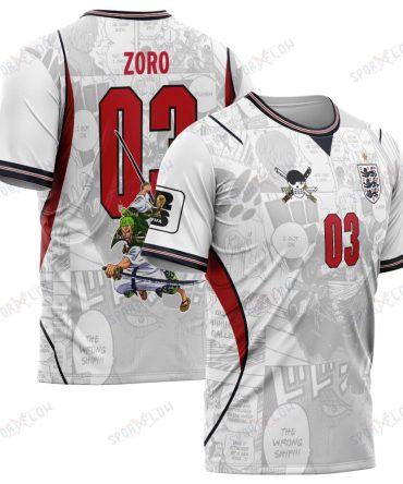 World Cup 2026 England X Op Zoro Demon Slash All Over Print Jersey Shirt Hoodie