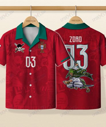 World Cup 2026 Portugal X Op Zoro Demon Slash Comic Hawaiian Shirt