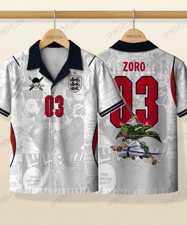 World Cup 2026 England X Op Zoro Demon Slash Comic Hawaiian Shirt
